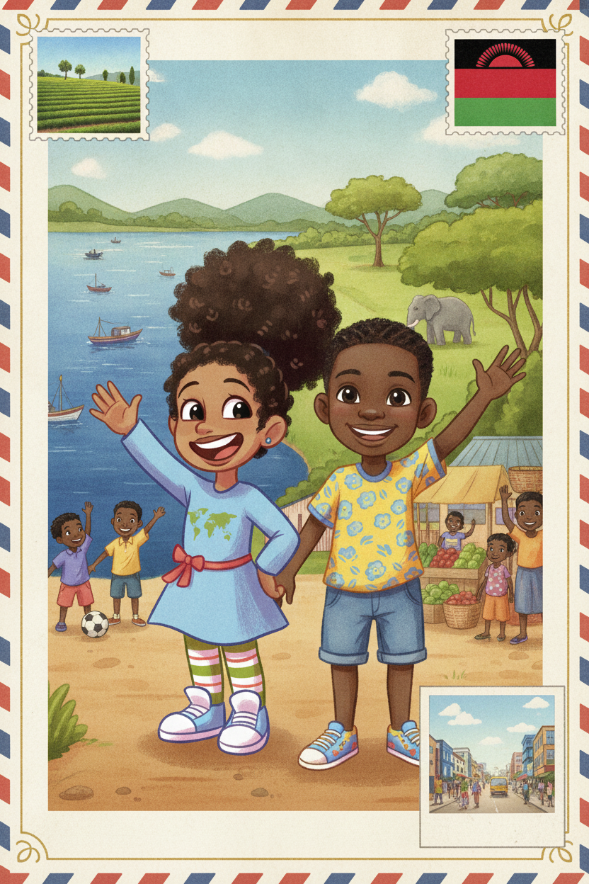 The cover of the Zomba, Malawi book: Alexandria and her friend
